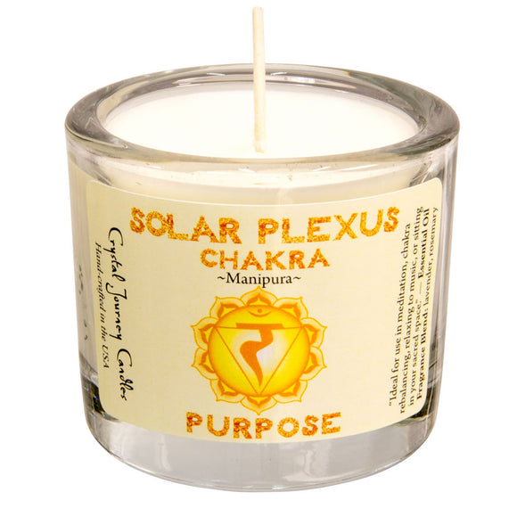 Wholesale Solar Plexus Chakra Soy Votive Candle in Jar by Crystal Journey