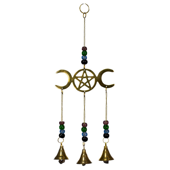 Wholesale Brass Triple Moon Chime with Beads