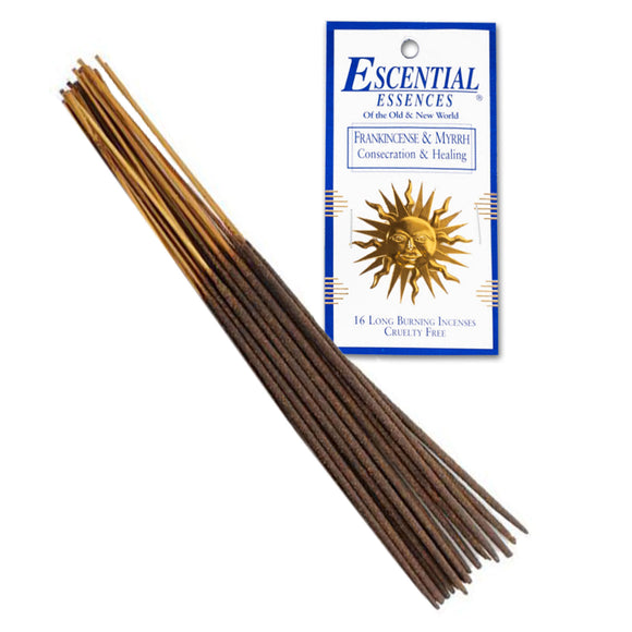 Wholesale Frankincense & Myrrh Incense Sticks by Escential Essences (Package of 16)