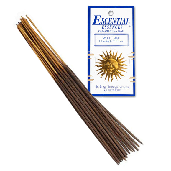 Wholesale White Sage Incense Sticks by Escential Essences (Package of 16)