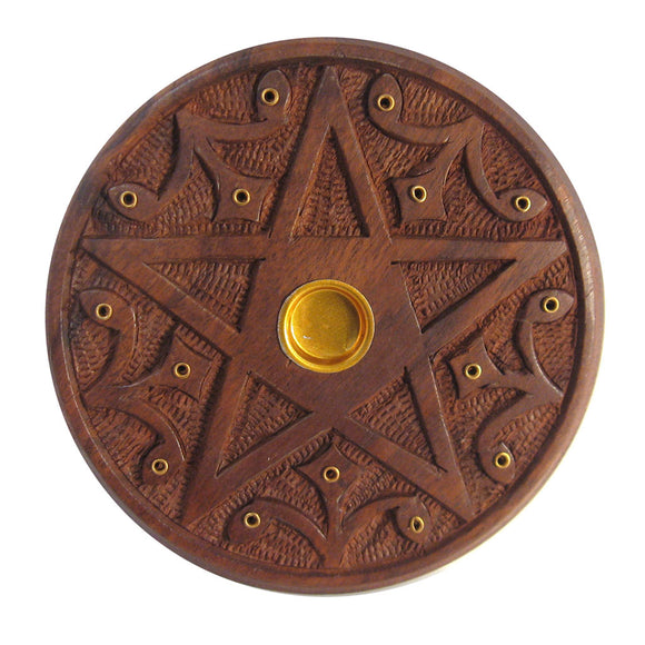 Wholesale Wooden Pentagram Incense Burner