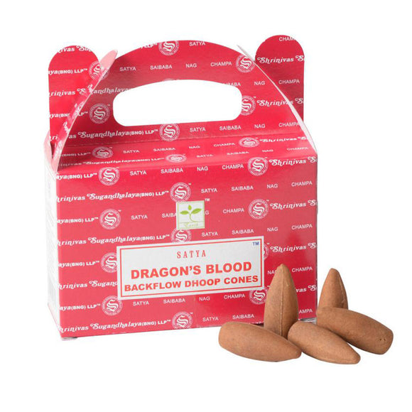 Wholesale Dragon's Blood Backflow Incense Cones by Satya