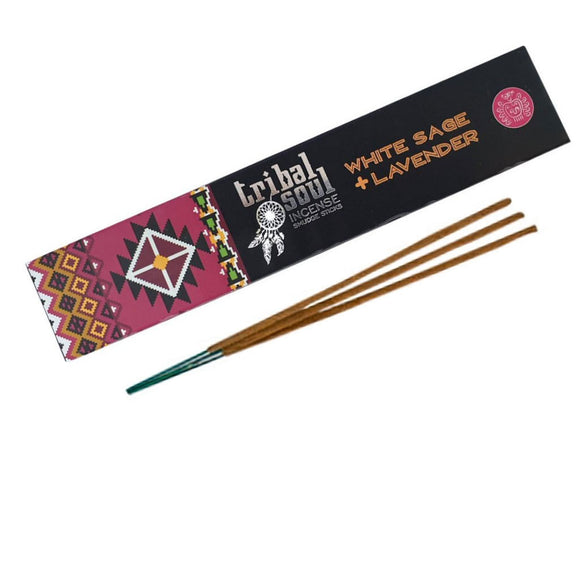 Wholesale White Sage & Lavender Incense Sticks by Tribal Soul (15g)