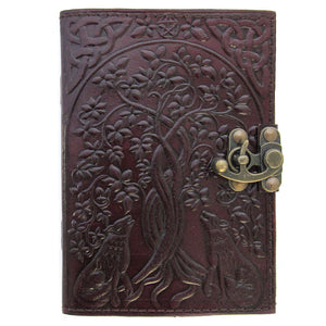 Wholesale Wolf and Tree of Life Leather Journal with Latch
