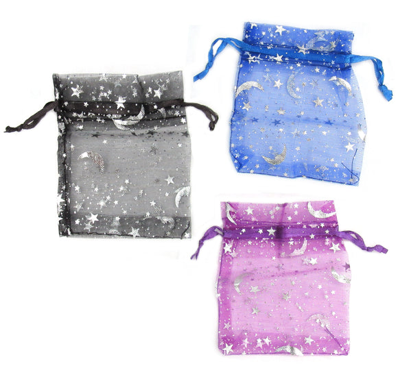 Wholesale 12 Pack of Organza Bags (Assorted Colors)