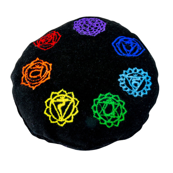 Wholesale Black Velvet Chakras Embroidered Cushion