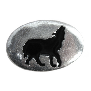 Wholesale Wolf Pewter Pocket Stone
