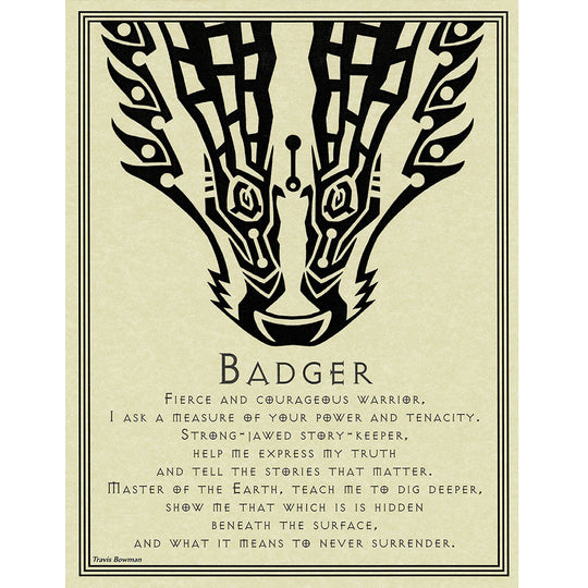 Badger Prayer Poster – Labyrinth Trading