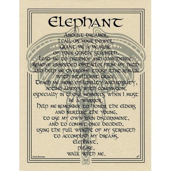 Elephant Prayer Poster Labyrinth Trading