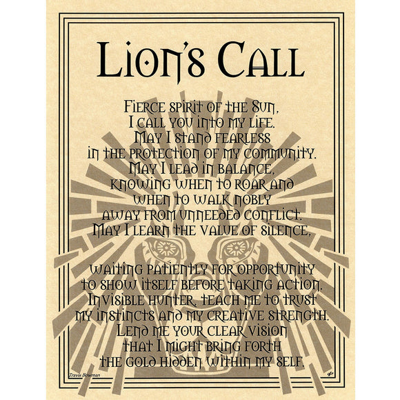 Lion Prayer Poster Labyrinth Trading