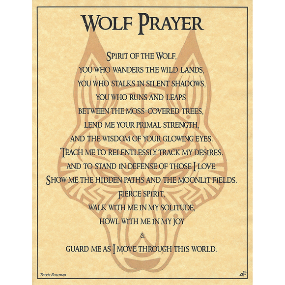 Wholesale Wolf Prayer Poster