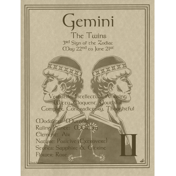 Wholesale Gemini Zodiac Poster