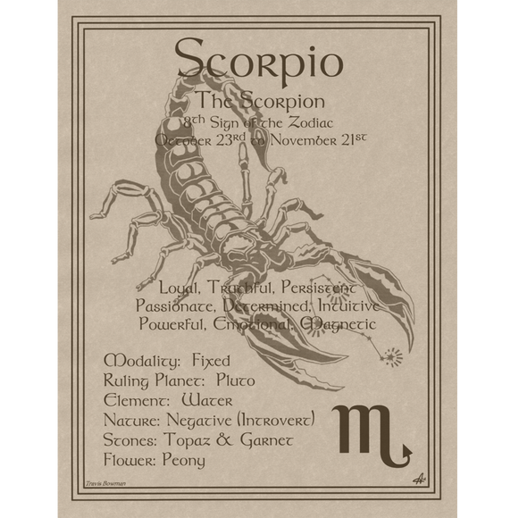 Wholesale Scorpio Zodiac Poster