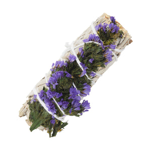Wholesale White Sage with Purple Flowers Smudge (4 Inches)