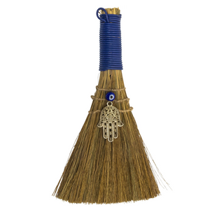 Wholesale Hamsa Broom with Evil Eye Charm (9 Inches)